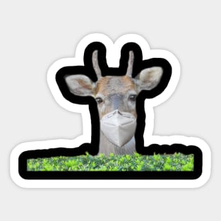 Deer Wearing A Facemask T-shirt Sticker